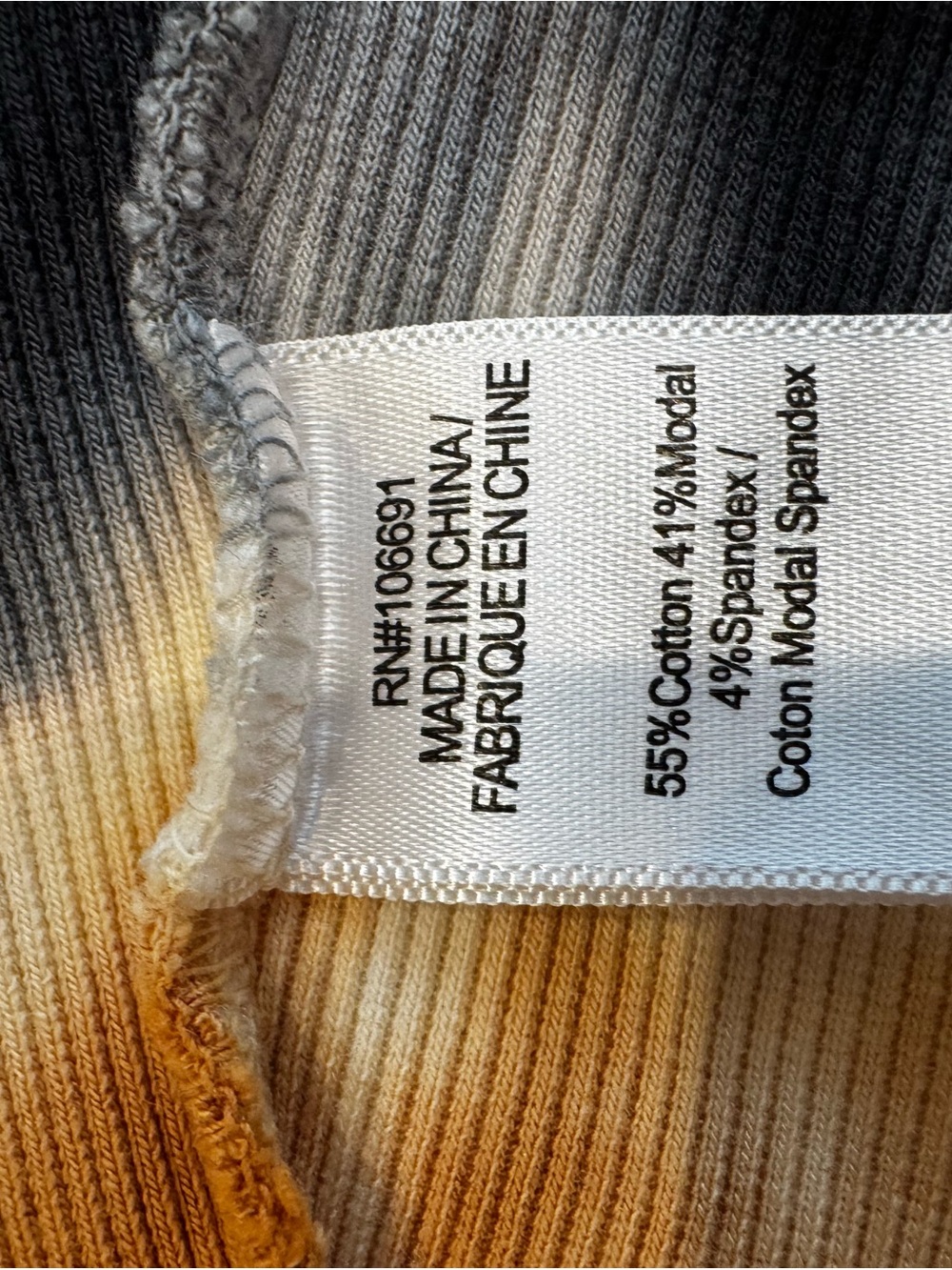 NWT, YFB S Ziggy ribbed tank. Current season. Tie dye wash in Navy, gold & cream - Picture 6 of 9